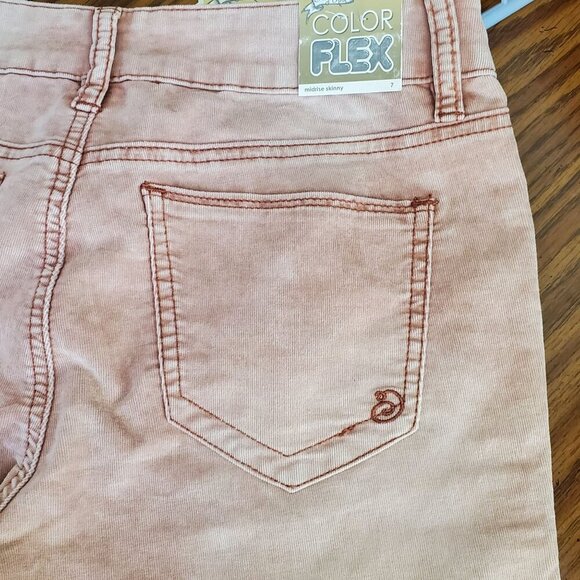 Indigo Rein Womens Color Flex Midrise Skinny Jeans Size 7 Pink Denim Blend - Picture 9 of 15